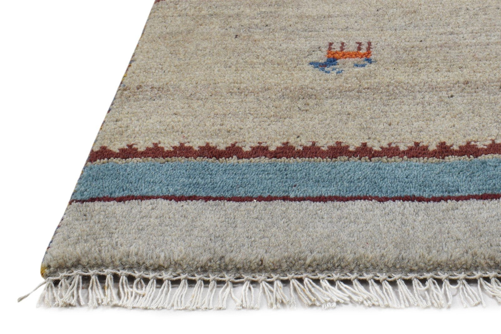 100% Wool Sage Rug 1' X 2' Tribal Hand Knotted Gabbeh Southwestern Small Carpet 