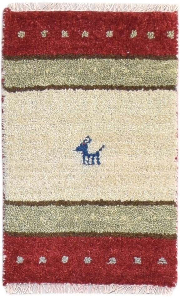 100% Wool Sand Rug 1' X 2' Tribal Hand Knotted Gabbeh Southwestern Small Carpet 