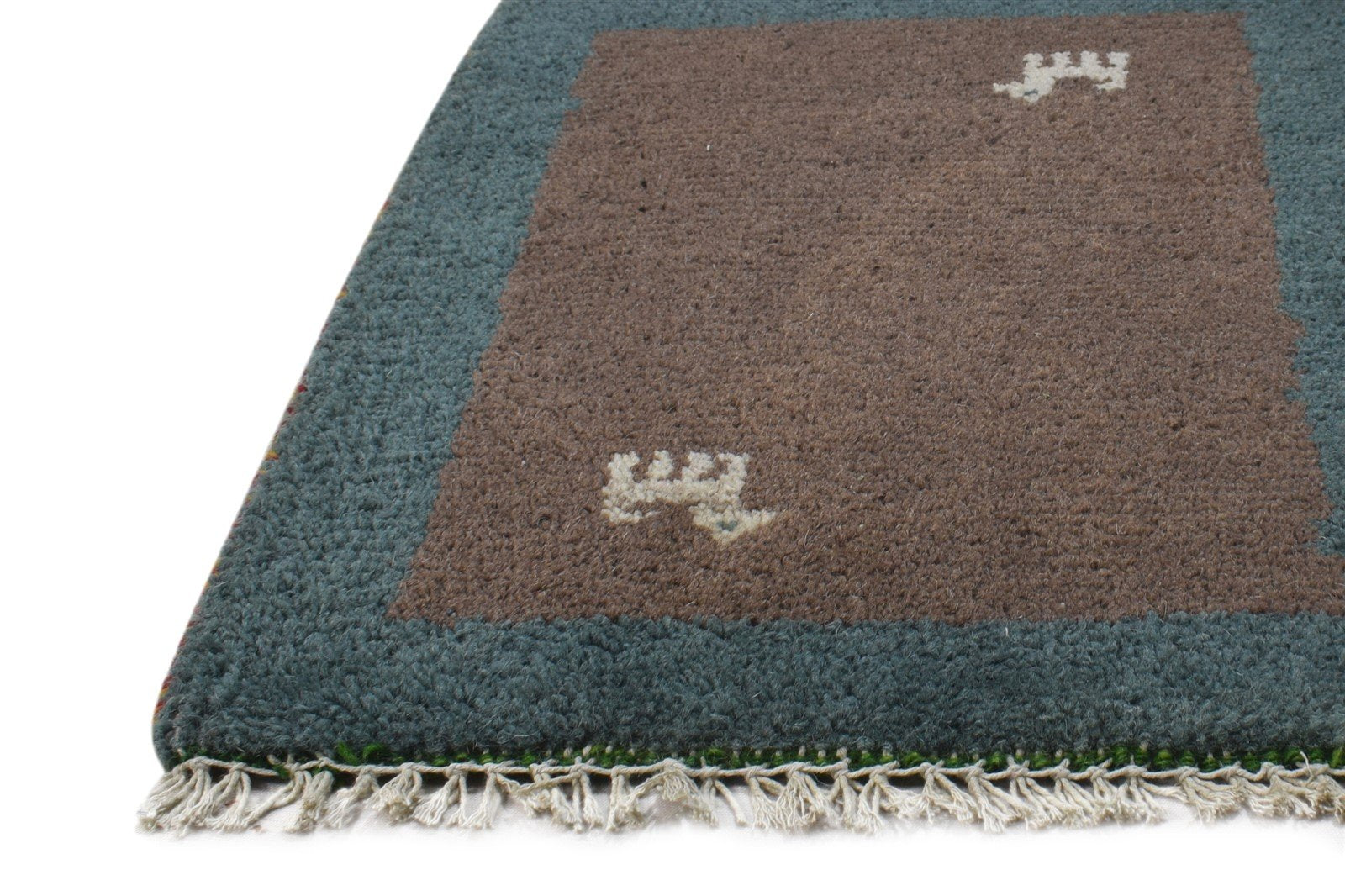 100% Wool Brown Rug 1' X 2' Tribal Hand Knotted Gabbeh Southwestern Small Carpet 