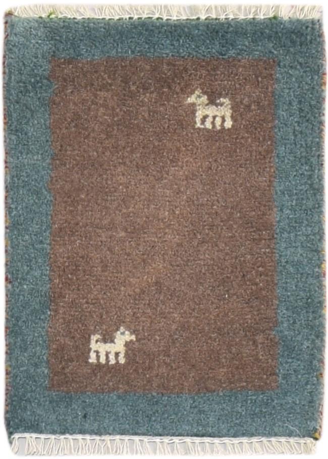 100% Wool Brown Rug 1' X 2' Tribal Hand Knotted Gabbeh Southwestern Small Carpet 