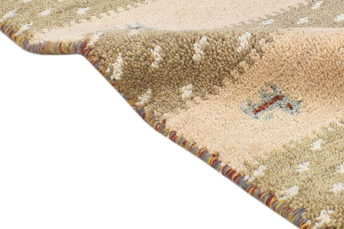 100% Wool Sand Rug 1' X 2' Tribal Hand Knotted Gabbeh Southwestern Small Carpet   