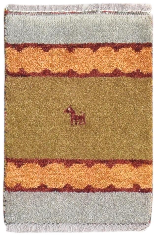 Wool Brown Rug 1' X 2' Tribal Hand Knotted Gabbeh Southwestern Small Carpet 