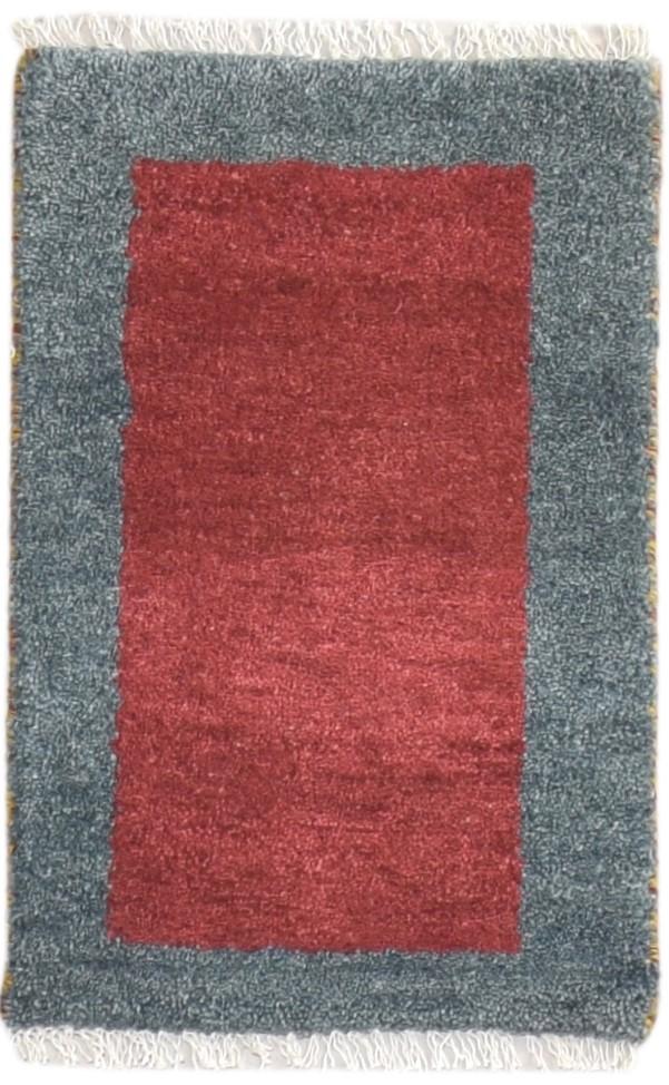 1' X 2' Rug Wool Red Tribal Hand Knotted Gabbeh Southwestern Small Carpet 