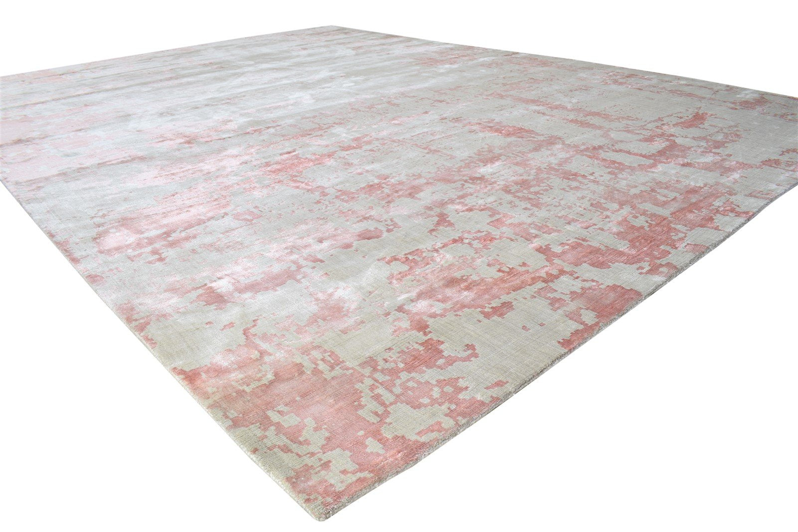 9' X 12' Rug Silk Ivory Modern Handloom French Abstract Extra Large Carpet 