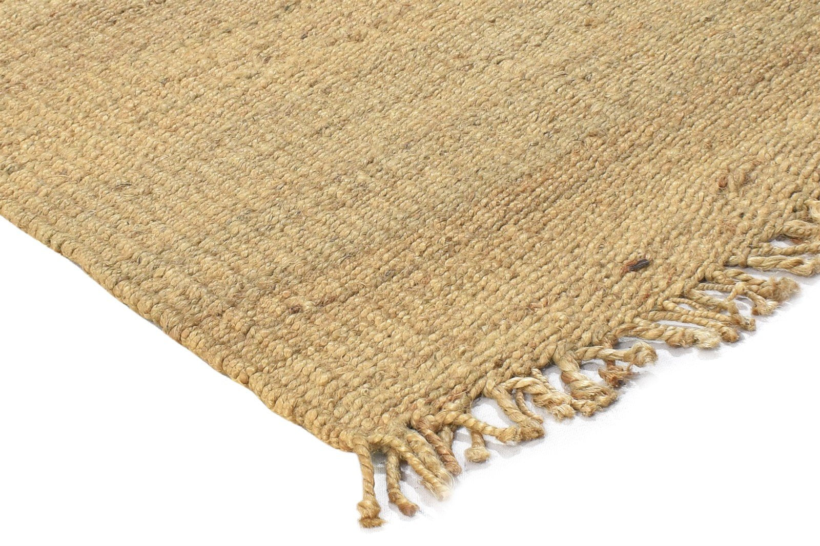 Hand Knotted Gold Hemp Rug 2' X 3' Modern Scandinavian Solid Small Carpet 