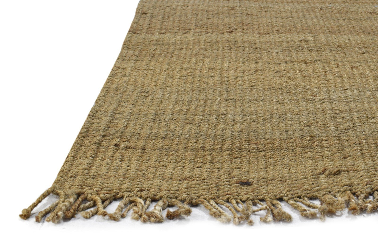 Hand Knotted Gold Hemp Rug 2' X 3' Modern Scandinavian Solid Small Carpet 