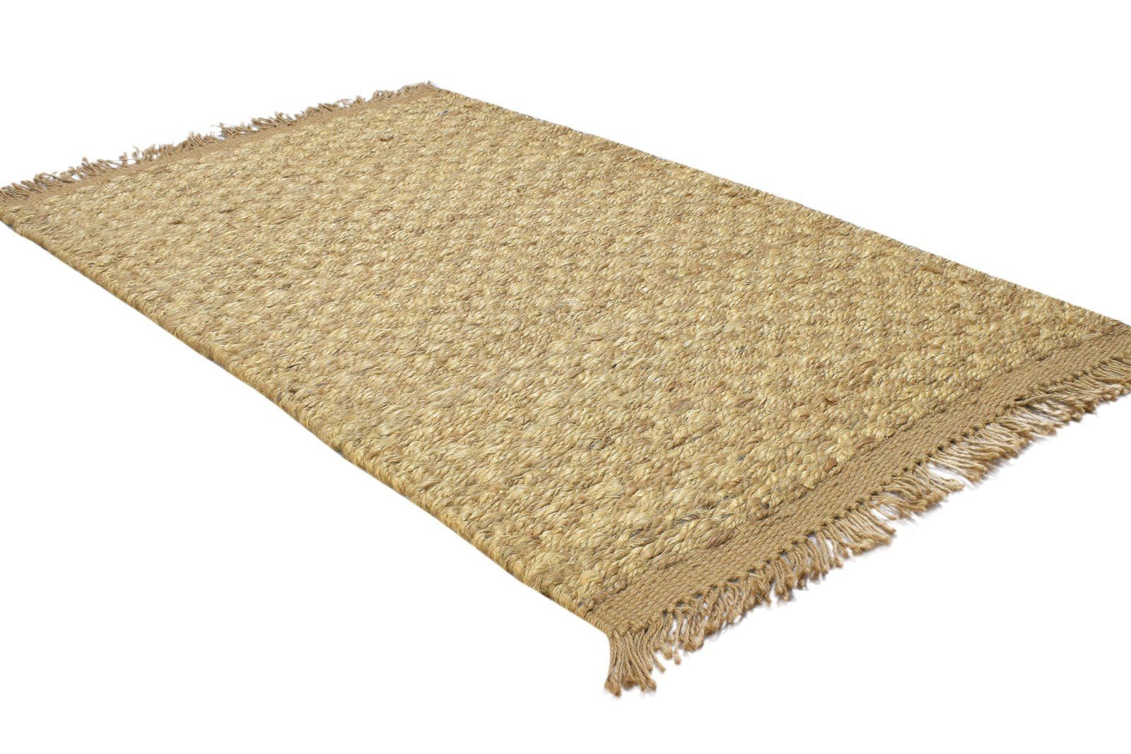 Gold Hemp Rug 2'6 X 4' Modern Hand Knotted Scandinavian Solid Small Carpet 