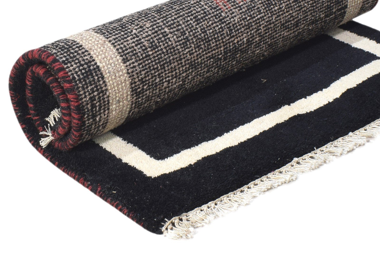 2' X 3' Rug Wool Black Tribal Hand Knotted Gabbeh Southwestern Small Carpet 