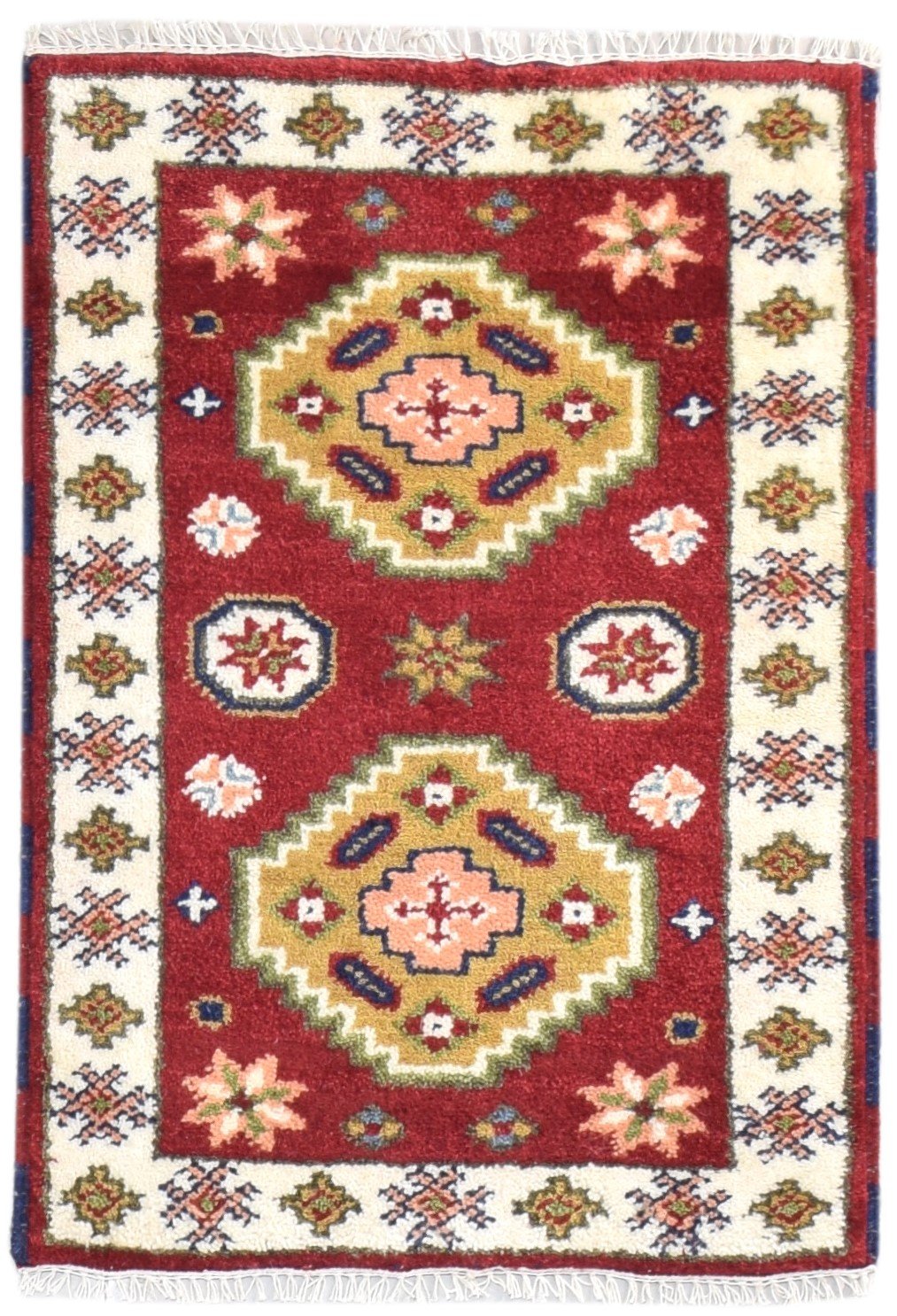 2' X 3' Rug Wool Red Persian Hand Knotted Kazak Oriental Small Carpet 