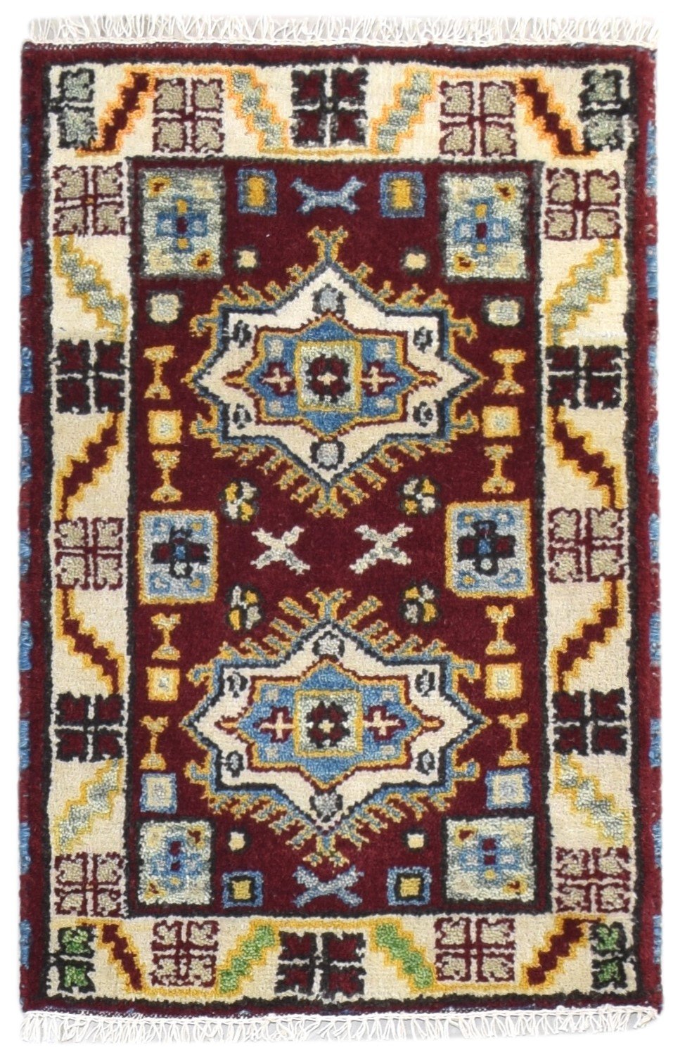 2' X 3' Rug Wool Red Persian Hand Knotted Kazak Oriental Small Carpet 