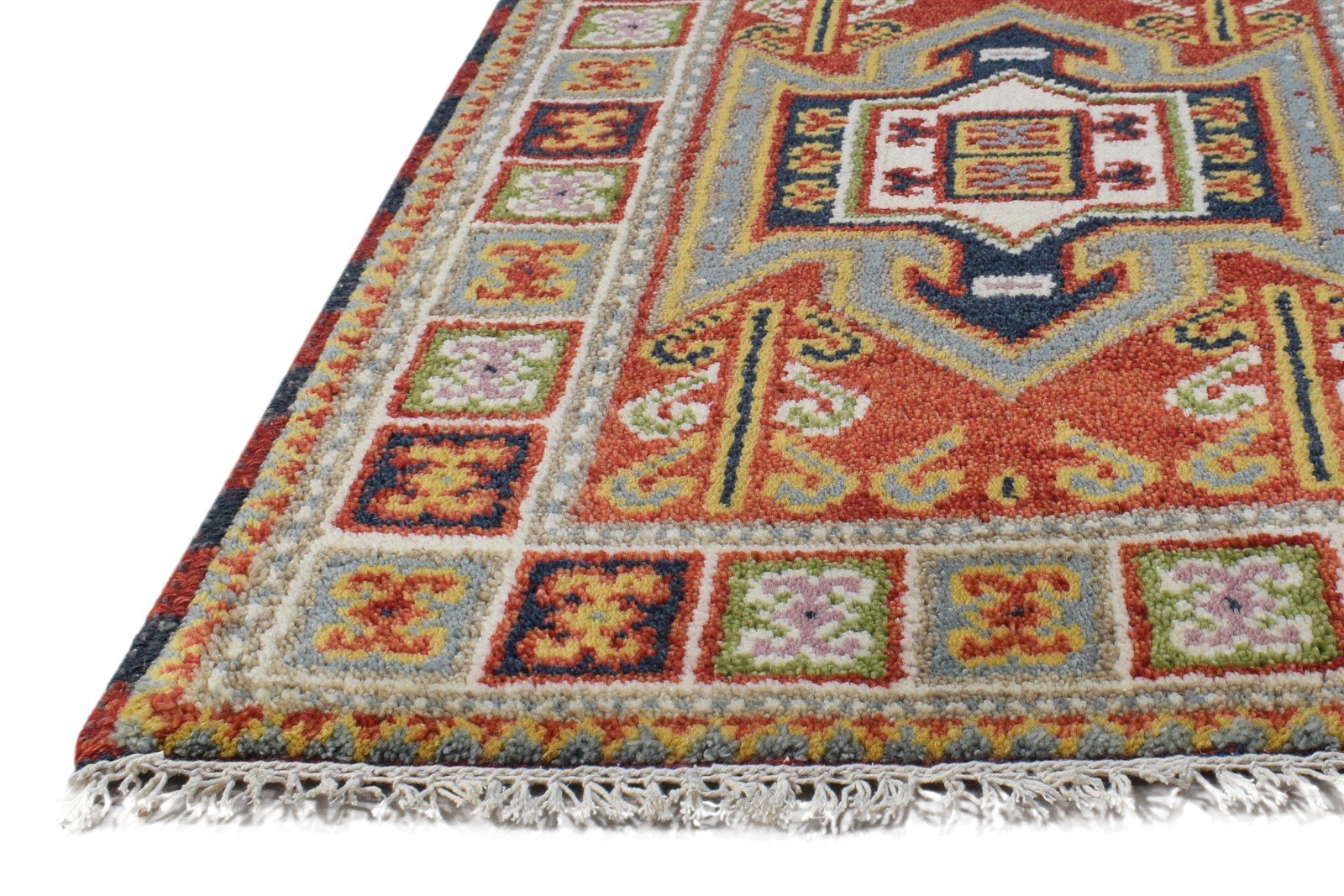 Rust Wool Rug 2' X 3' Persian Hand Knotted Kazak Oriental Small Carpet 