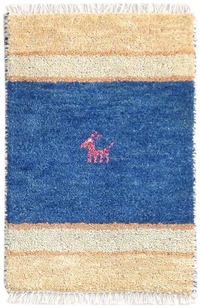 100% Wool Blue Rug 1' X 2' Tribal Hand Knotted Gabbeh Southwestern Small Carpet 