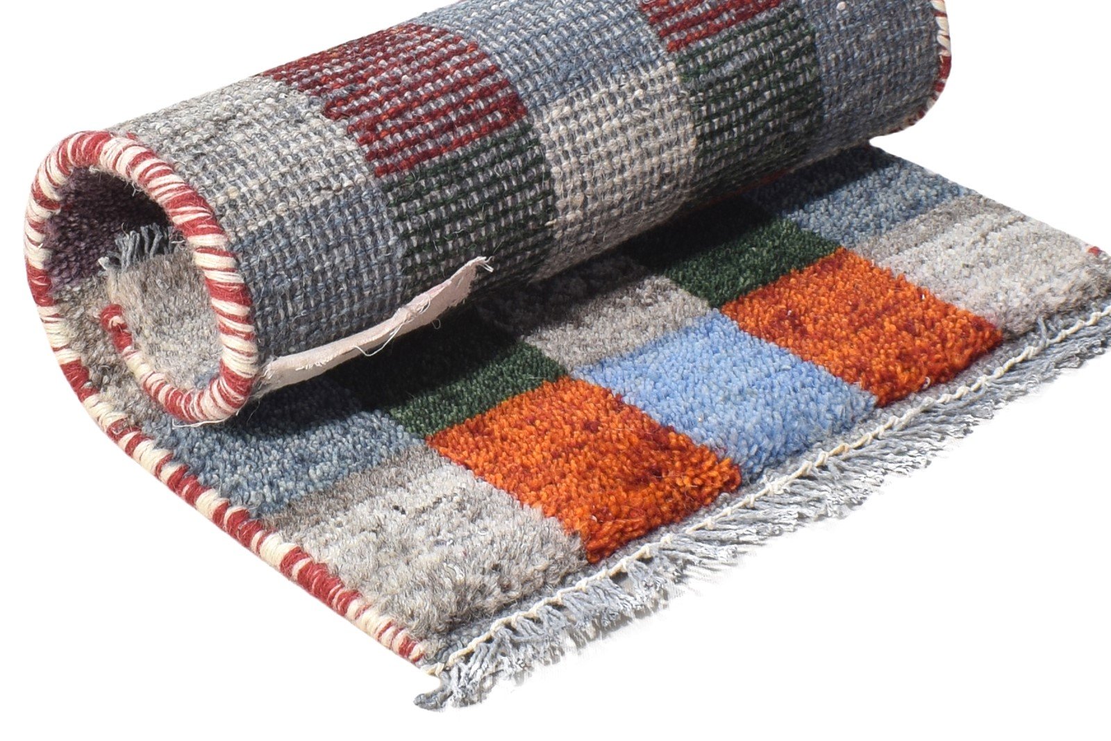 Wool Multi Color Rug 1X2 Tribal Hand Knotted Gabbeh Southwestern Small Carpet 