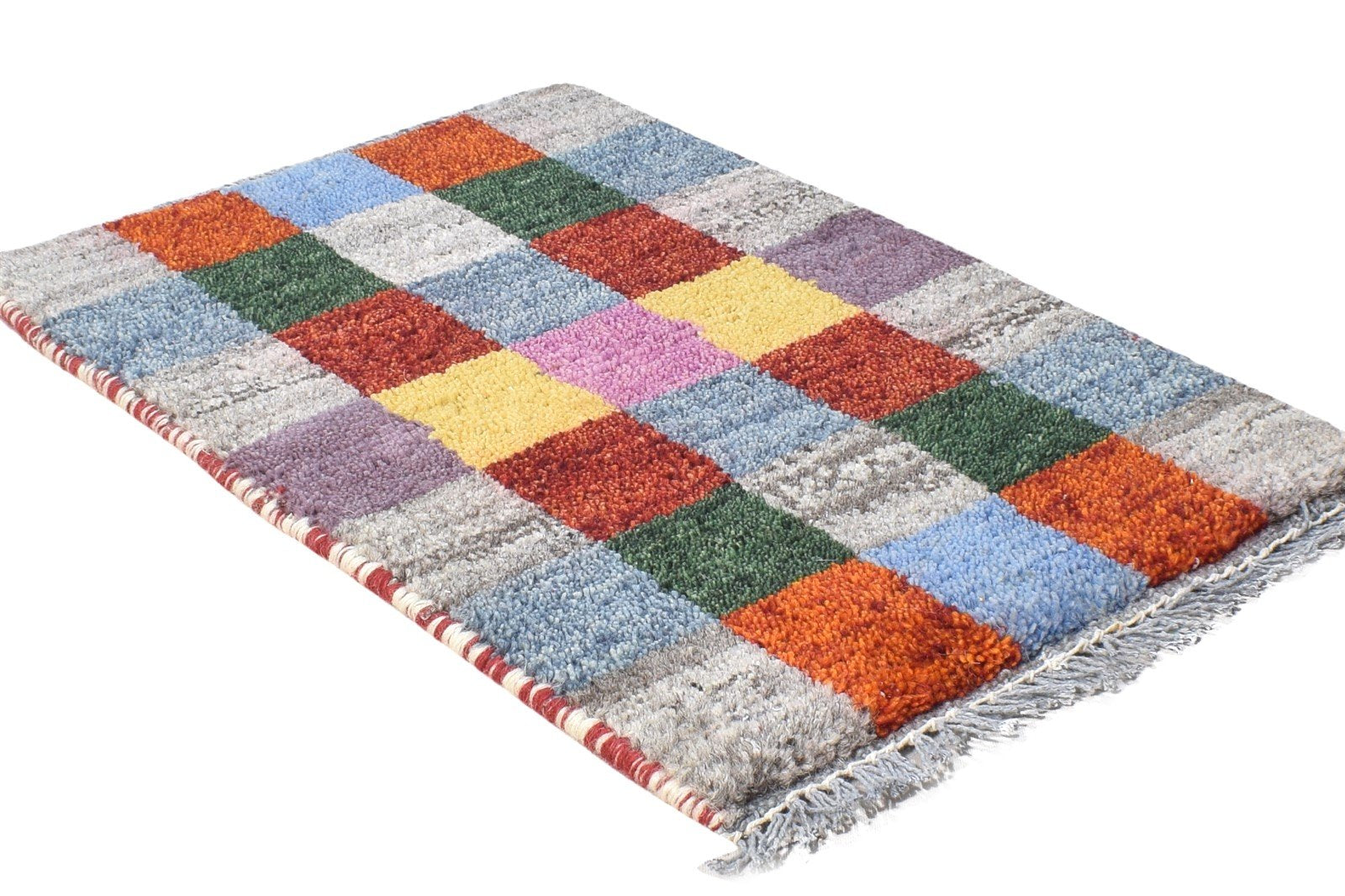 Wool Multi Color Rug 1X2 Tribal Hand Knotted Gabbeh Southwestern Small Carpet 