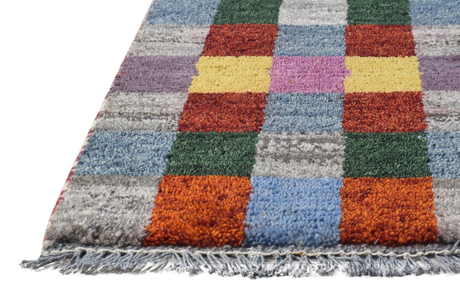 Wool Multi Color Rug 1X2 Tribal Hand Knotted Gabbeh Southwestern Small Carpet 