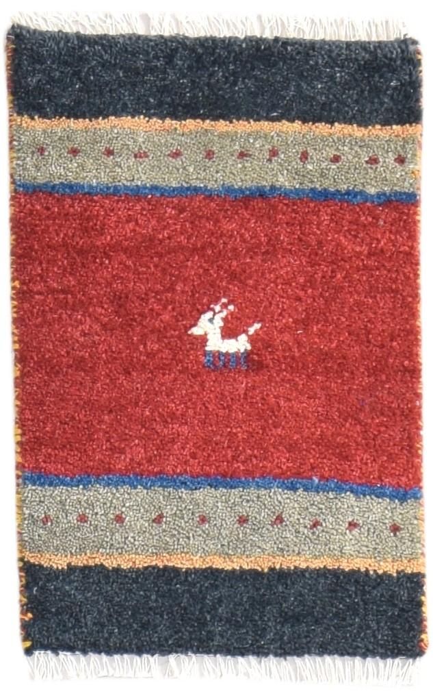 1' X 2' Rug Wool Red Tribal Hand Knotted Gabbeh Southwestern Small Carpet 