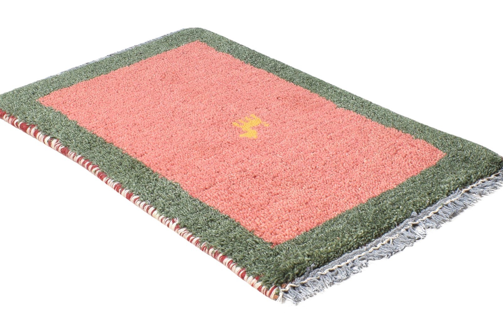 100% Wool Pink Rug 1' X 2' Tribal Hand Knotted Gabbeh Southwestern Small Carpet 