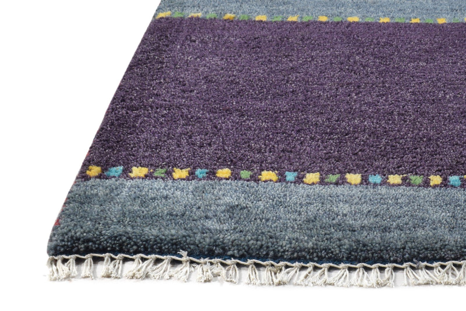 100% Wool Purple Rug 1X2 Tribal Hand Knotted Gabbeh Southwestern Small Carpet 