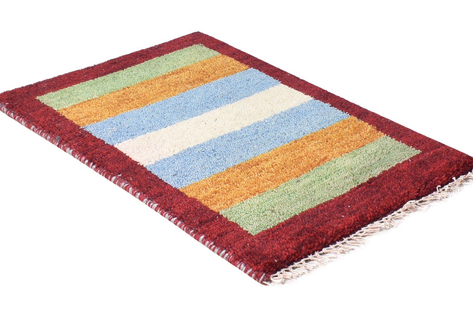 Hand Knotted Multi Color Wool Rug 1X2 Tribal Gabbeh Southwestern Small Carpet 