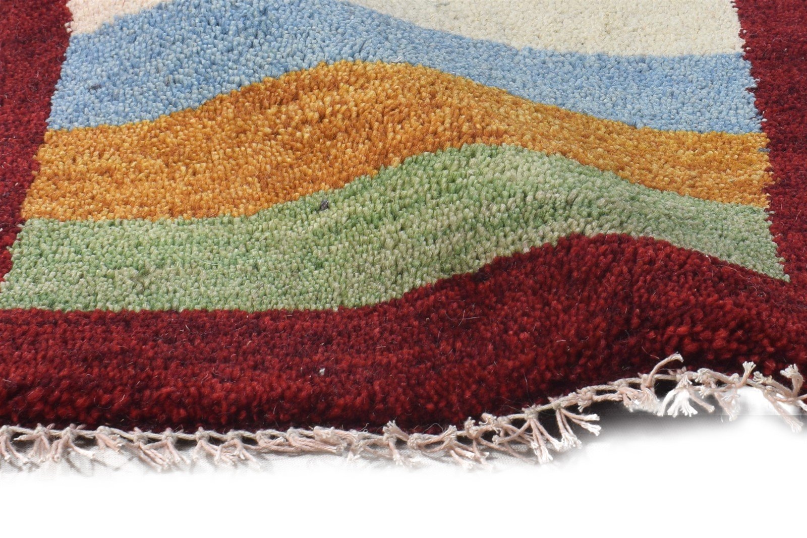 Hand Knotted Multi Color Wool Rug 1X2 Tribal Gabbeh Southwestern Small Carpet  Area Rug 