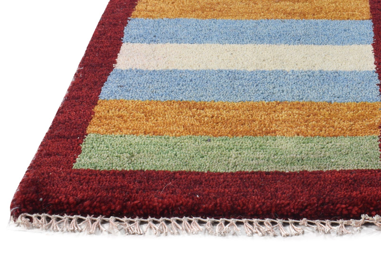 Hand Knotted Multi Color Wool Rug 1X2 Tribal Gabbeh Southwestern Small Carpet 