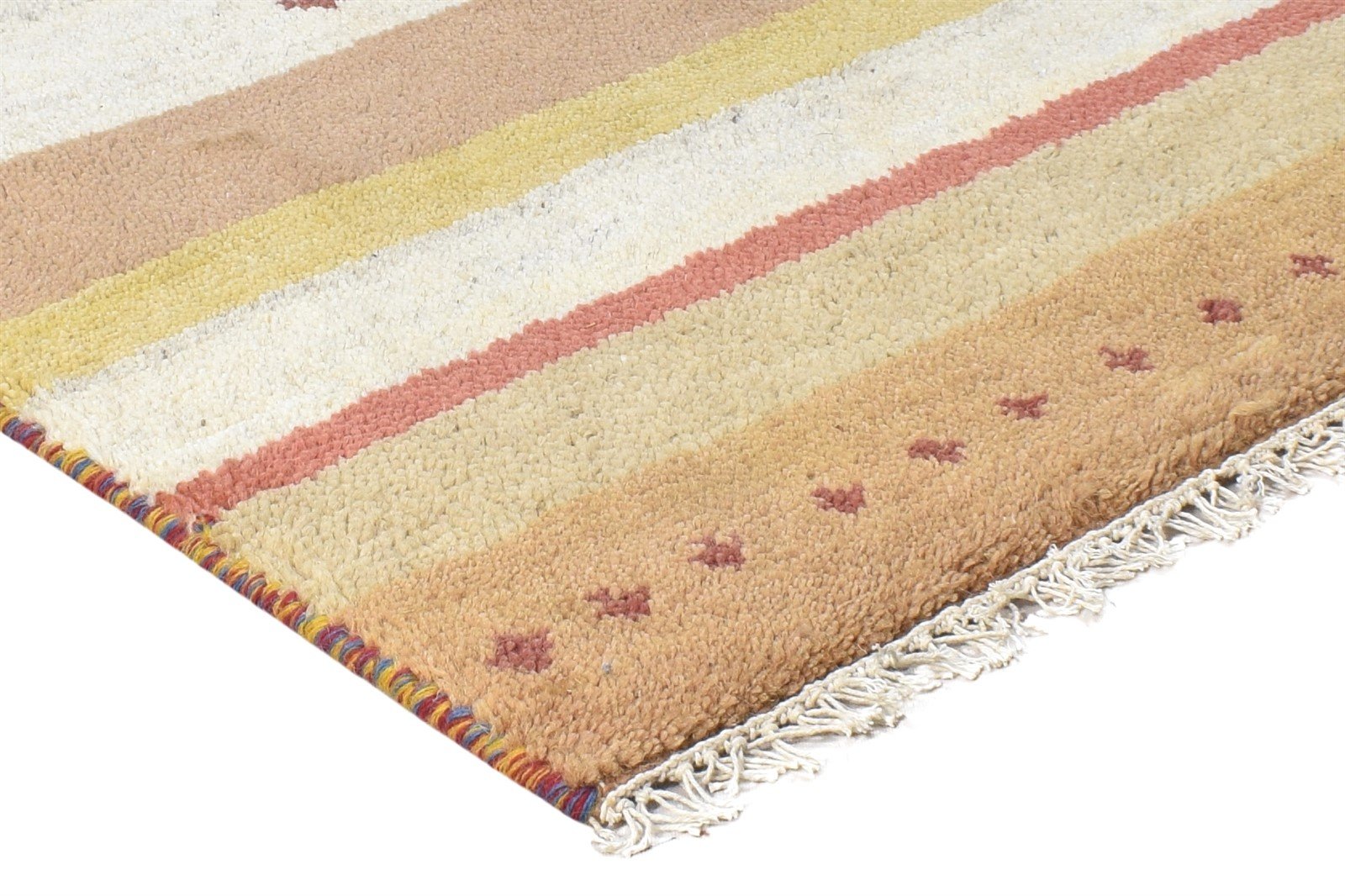 Wool Sand Rug 2' X 3' Tribal Hand Knotted Gabbeh Southwestern Small Carpet 