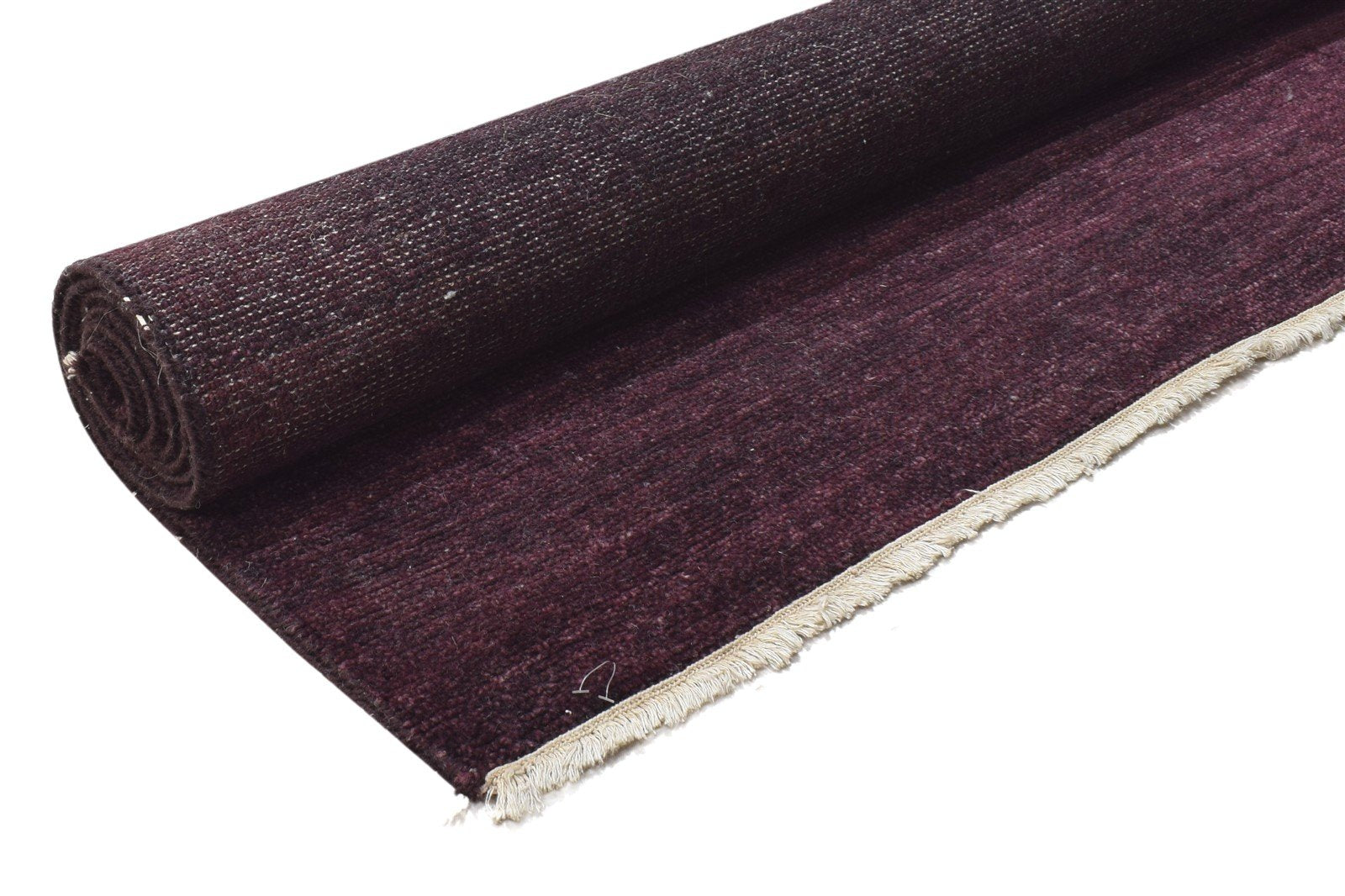 Wine Wool Rug 4' X 6' Modern Hand Knotted Scandinavian Solid Room Size Carpet 