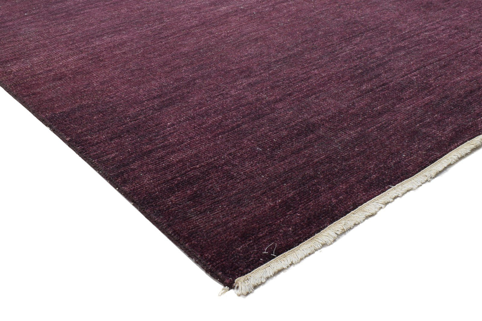 Wine Wool Rug 4' X 6' Modern Hand Knotted Scandinavian Solid Room Size Carpet 