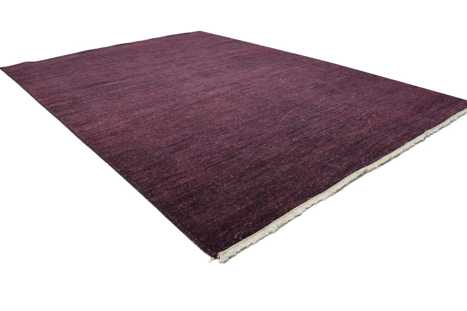 Wine Wool Rug 4' X 6' Modern Hand Knotted Scandinavian Solid Room Size Carpet 