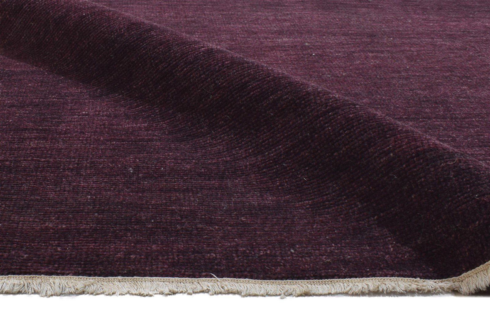 Wine Wool Rug 4' X 6' Modern Hand Knotted Scandinavian Solid Room Size Carpet 