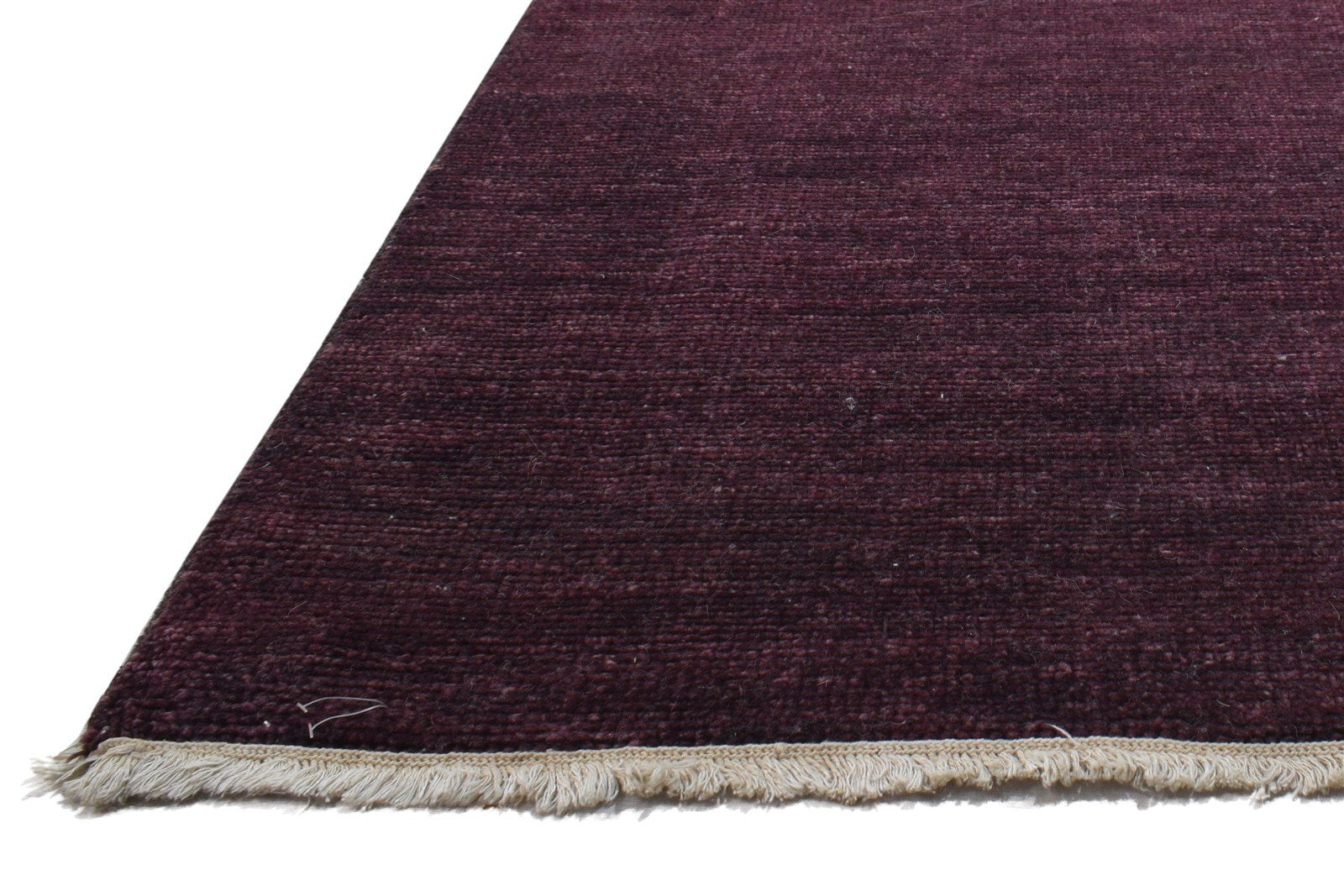 Wine Wool Rug 4' X 6' Modern Hand Knotted Scandinavian Solid Room Size Carpet 