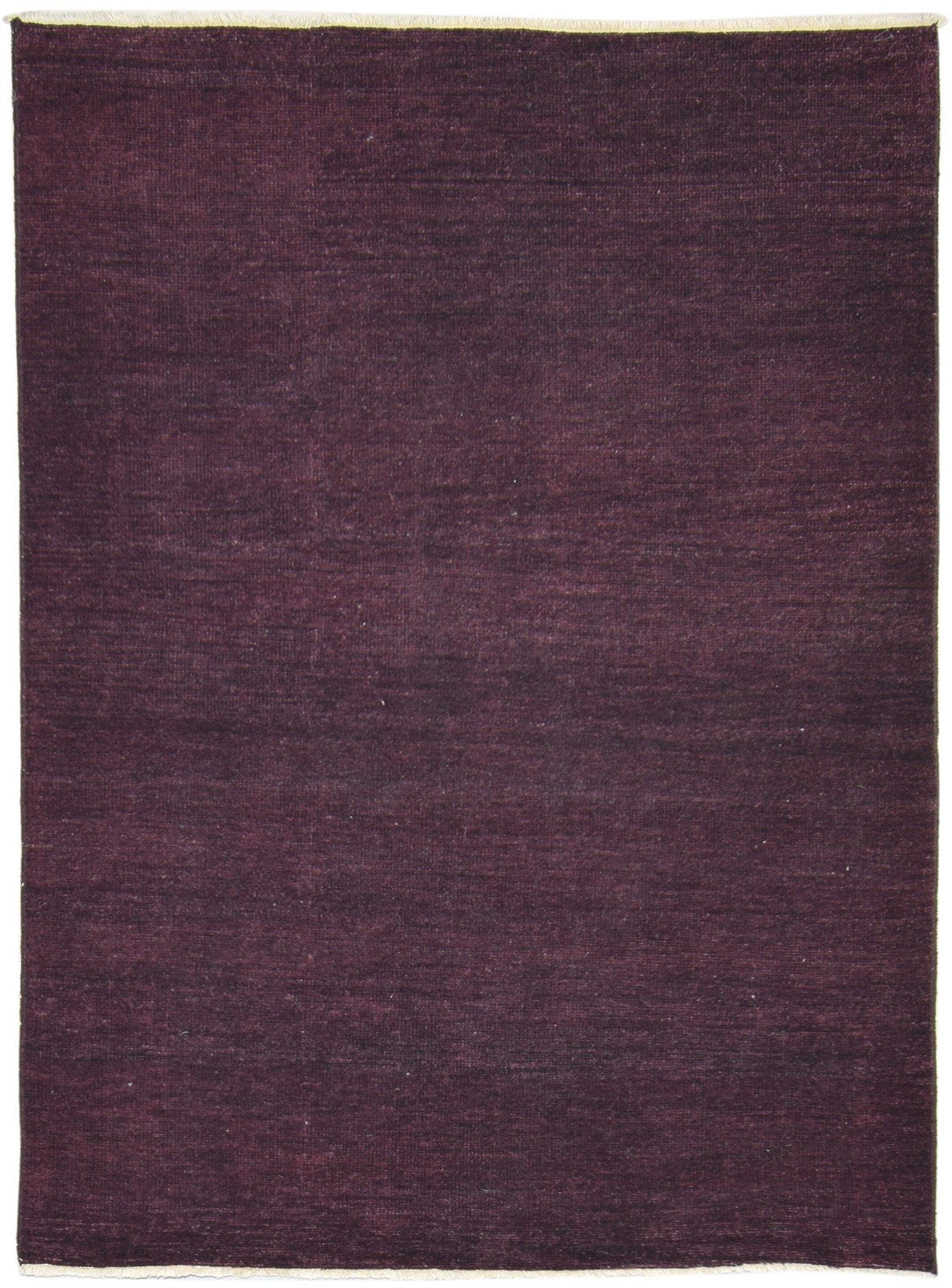 Wine Wool Rug 4' X 6' Modern Hand Knotted Scandinavian Solid Room Size Carpet 