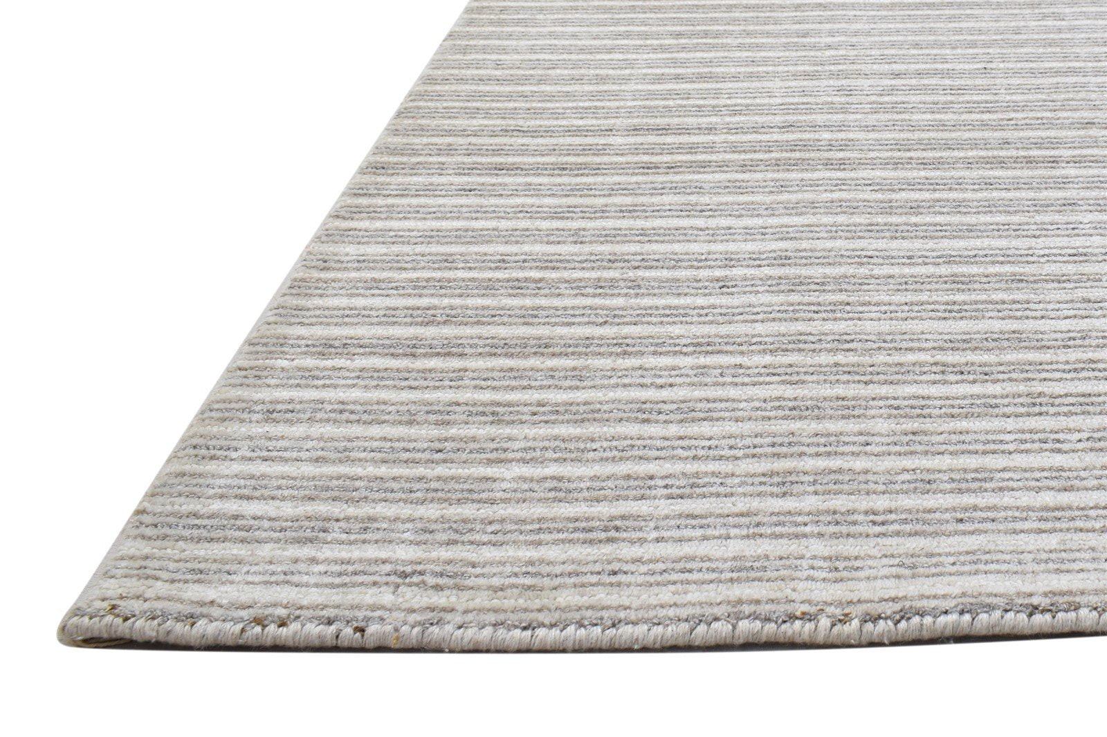 Handloom Sand Silk Rug 4' X 6' Modern Scandinavian Striped Room Size Carpet 