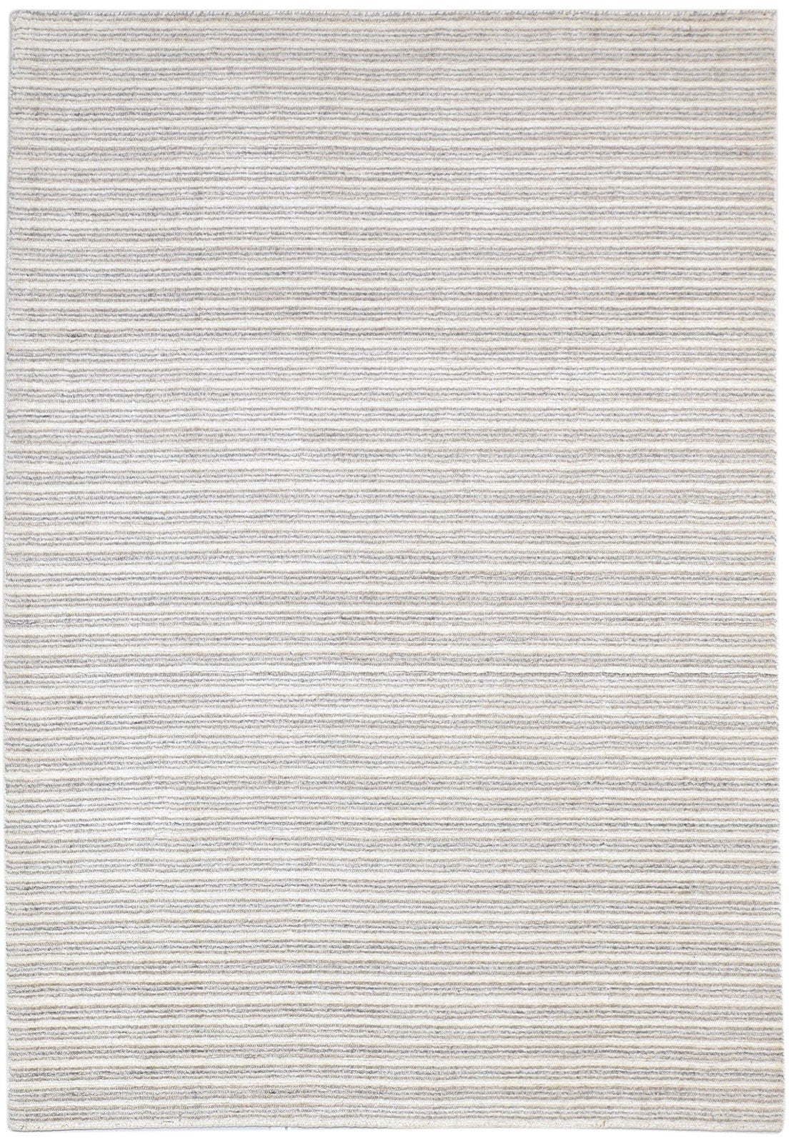 Handloom Sand Silk Rug 4' X 6' Modern Scandinavian Striped Room Size Carpet 