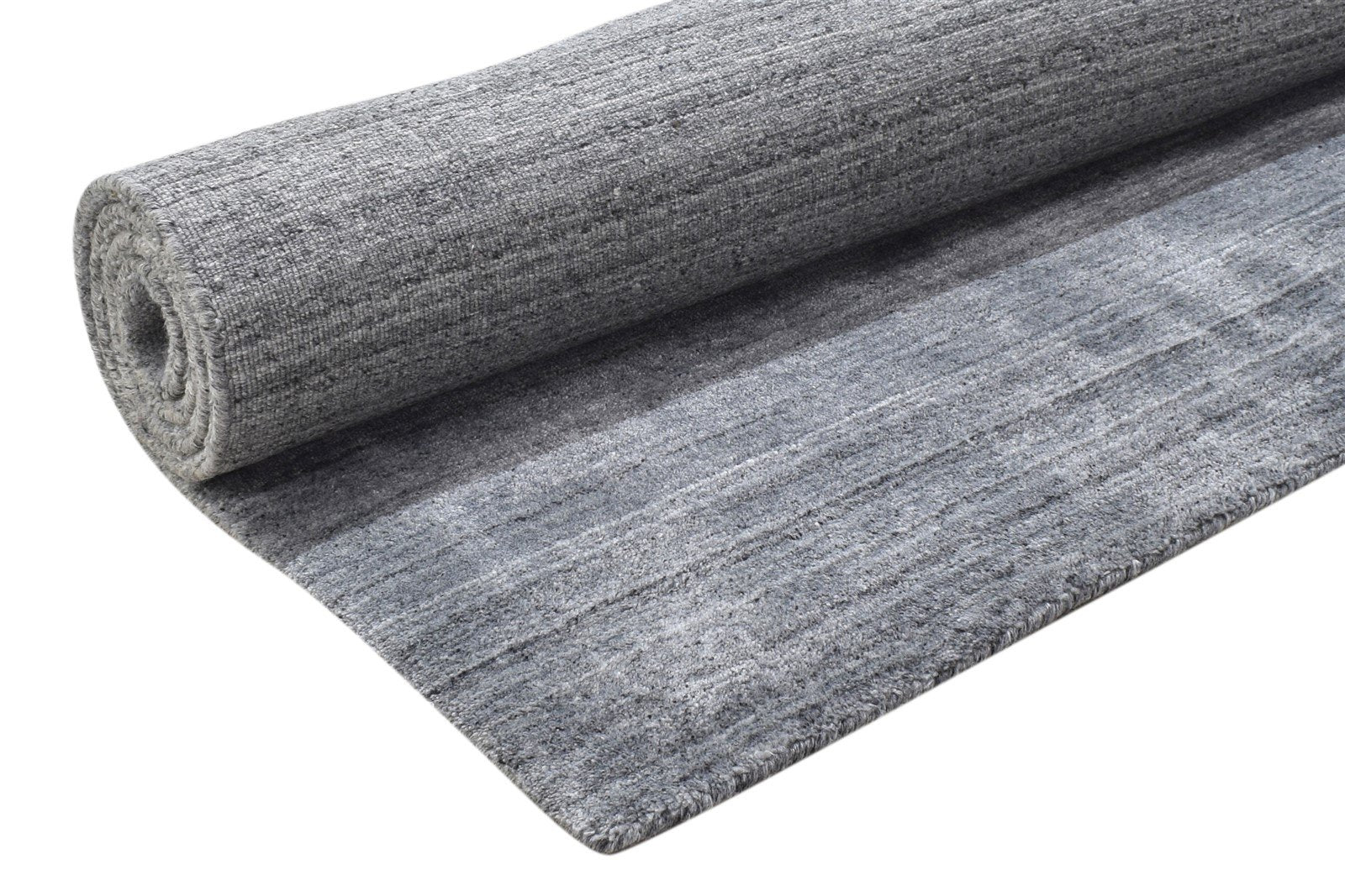 4X6 Rug Wool / Silk Dark Grey Modern Handloom Scandinavian Solid Room Size 