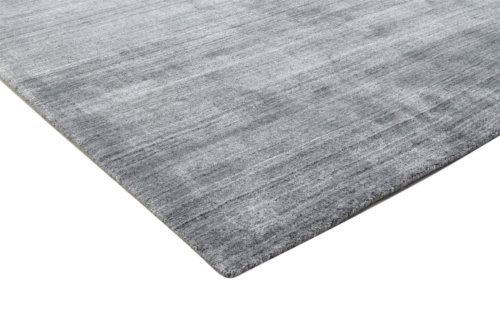 4X6 Rug Wool / Silk Dark Grey Modern Handloom Scandinavian Solid Room Size 