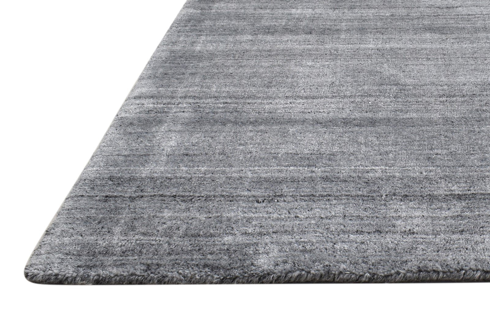 4X6 Rug Wool / Silk Dark Grey Modern Handloom Scandinavian Solid Room Size 