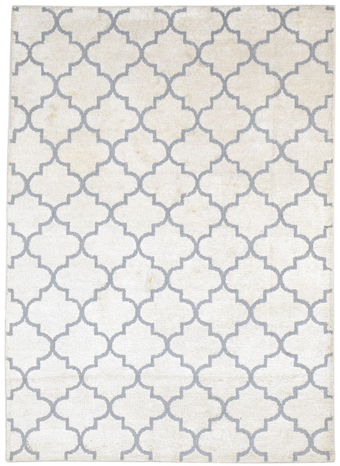 5' X 7' Rug Wool Sand Modern Hand Knotted Moroccan Trellis Room Size Carpet 