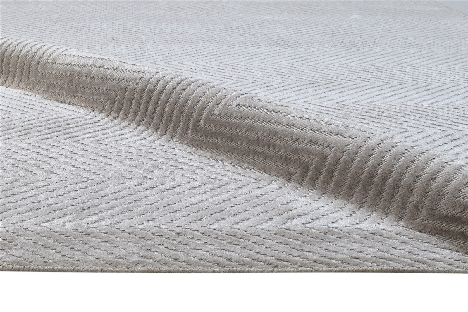 Handloom Grey Silk Rug 5' X 8' Modern Scandinavian Diamond Room Size Carpet 