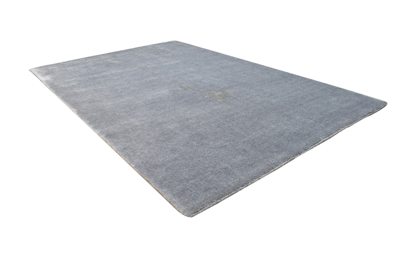 Dark Grey Wool Rug 4X6 Modern Hand Knotted Scandinavian Solid Room Size Carpet 