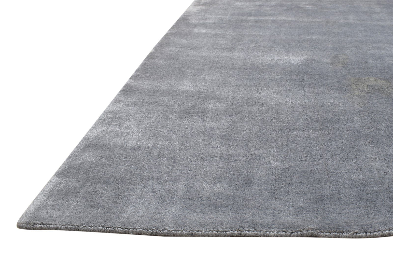 Dark Grey Wool Rug 4X6 Modern Hand Knotted Scandinavian Solid Room Size Carpet 