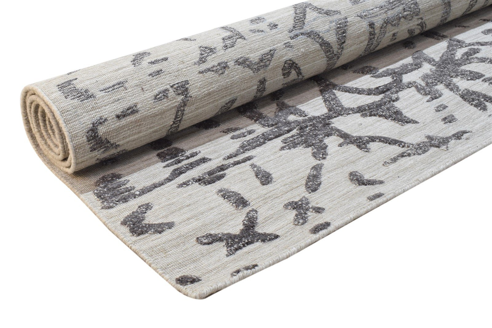 Grey Wool / Silk Rug 5' X 8' Modern Hand Woven French Abstract Room Size Carpet 