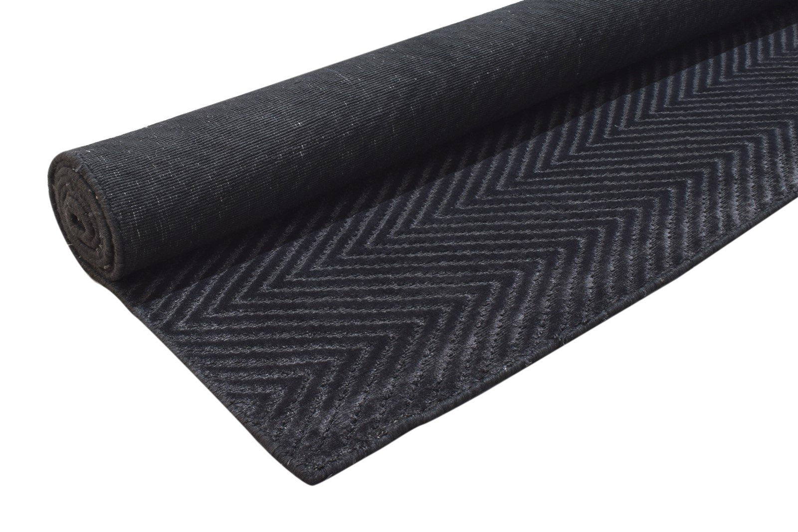 Silk Charcoal Rug 5' X 8' Modern Handloom Scandinavian Diamond Room Size Carpet  Area Rug 