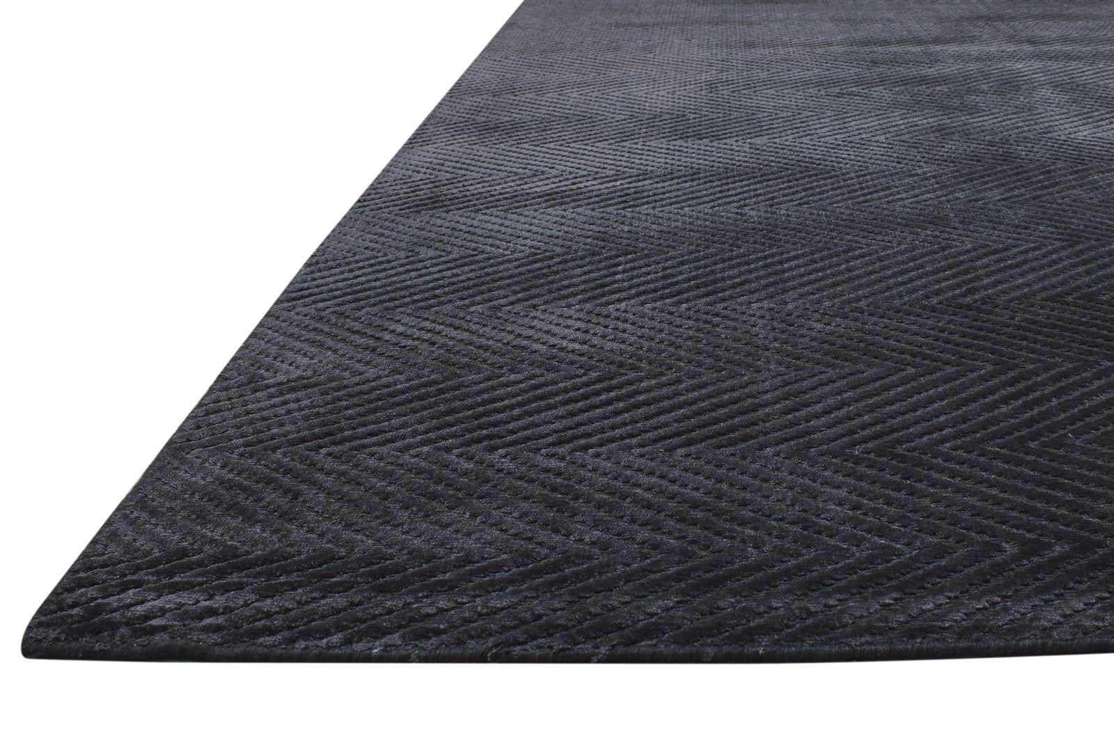 Silk Charcoal Rug 5' X 8' Modern Handloom Scandinavian Diamond Room Size Carpet 