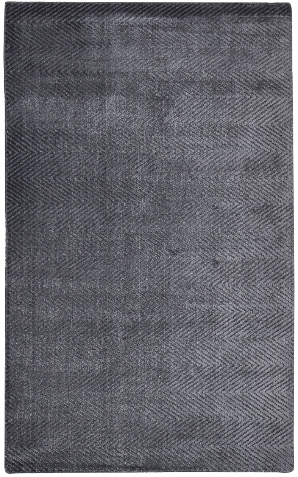 Silk Charcoal Rug 5' X 8' Modern Handloom Scandinavian Diamond Room Size Carpet 