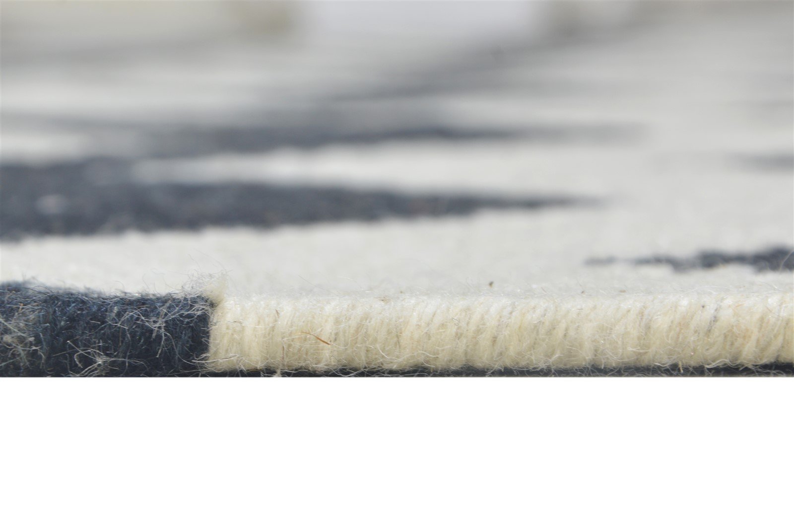 9' X 11' Rug Wool Black Modern Dhurrie Scandinavian Chevron Extra Large Carpet  Area Rug 