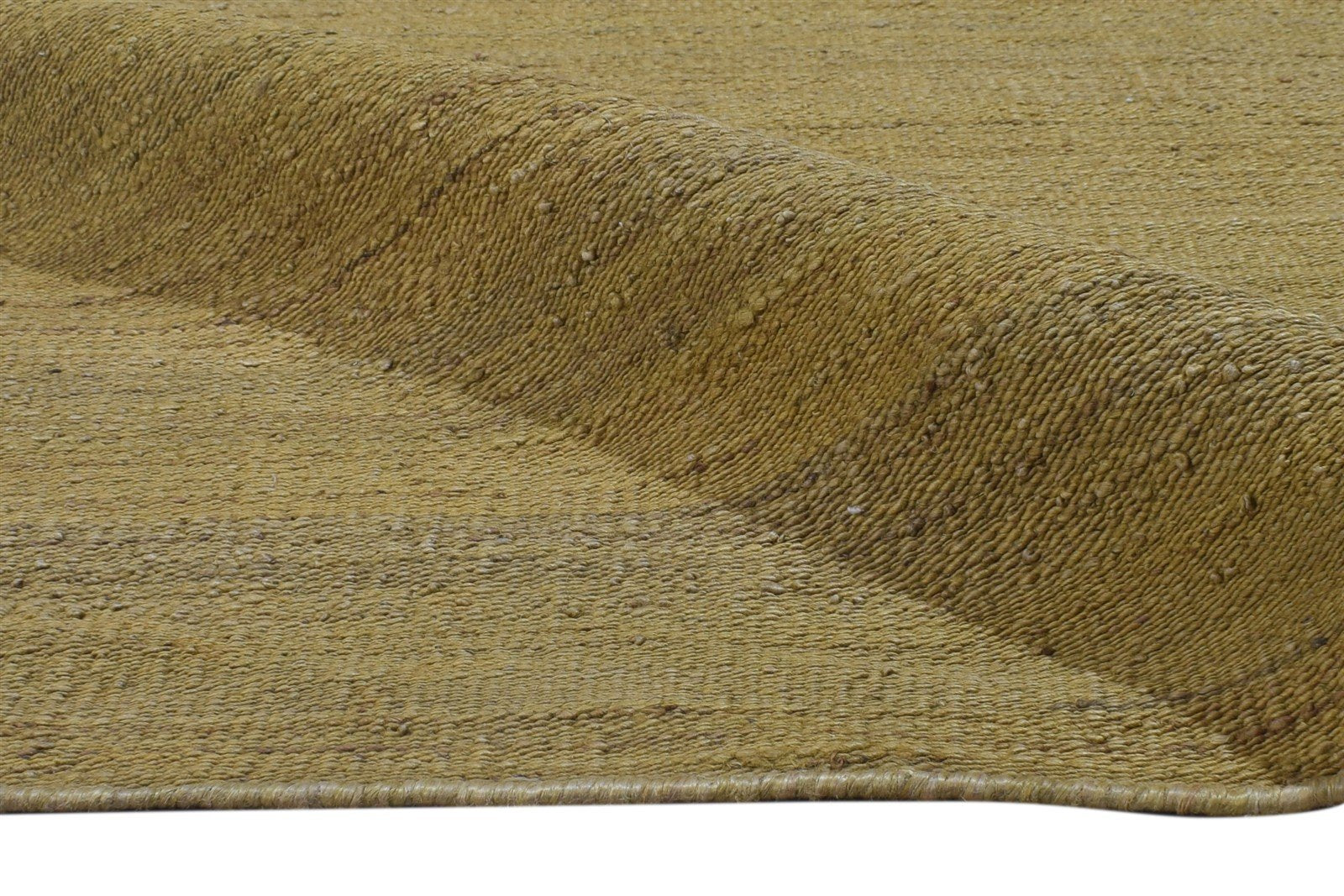 Gold Jute Rug 8' X 11' Modern Hand Woven Scandinavian Solid Large Carpet 