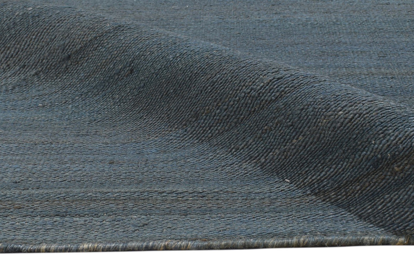 8' X 11' Rug Jute Blue Modern Hand Woven Scandinavian Striped Large Carpet 