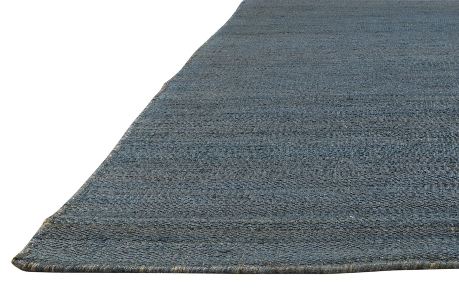 8' X 11' Rug Jute Blue Modern Hand Woven Scandinavian Striped Large Carpet 