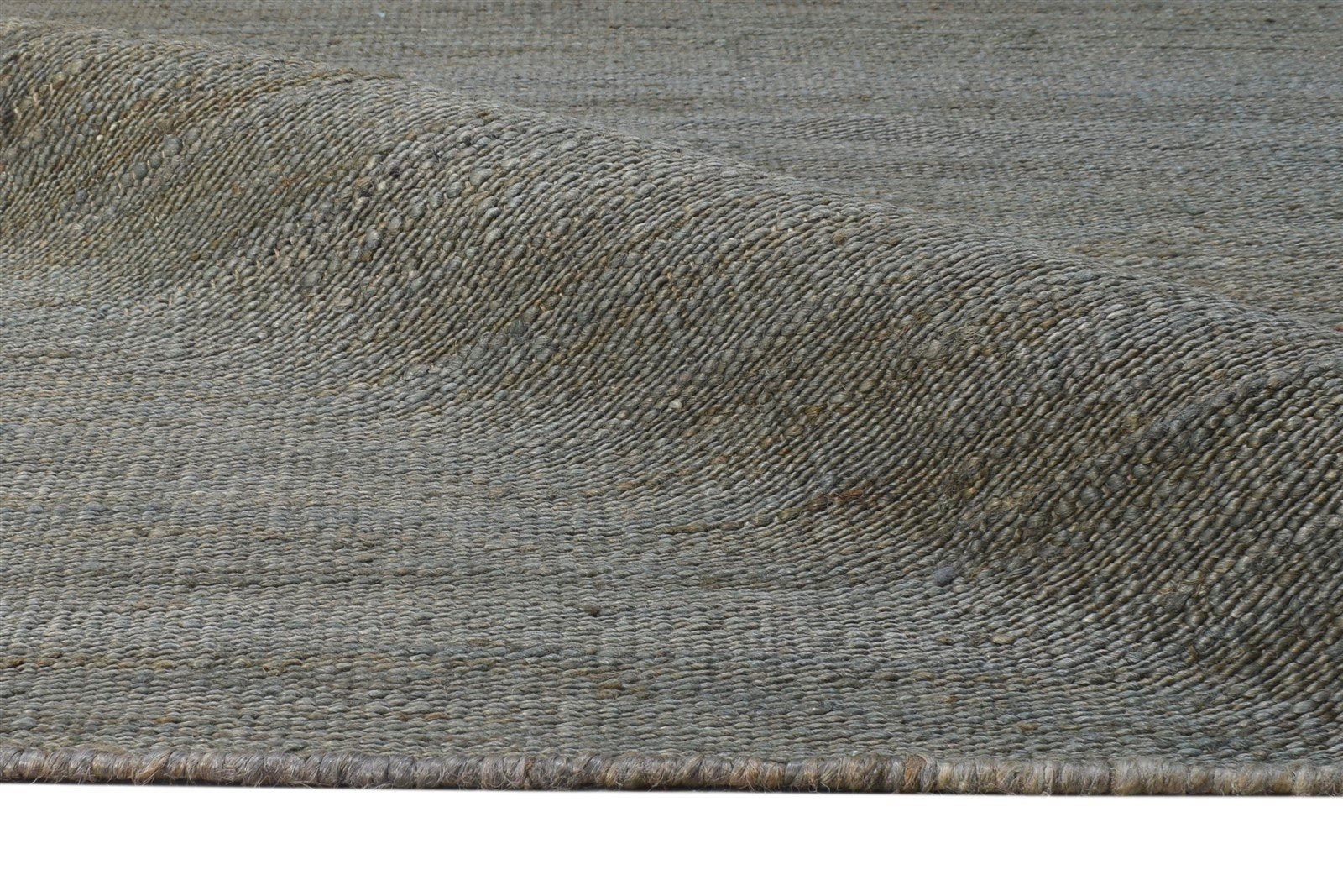 Dark Grey Jute Rug 8' X 11' Modern Hand Woven Scandinavian Solid Large Carpet 